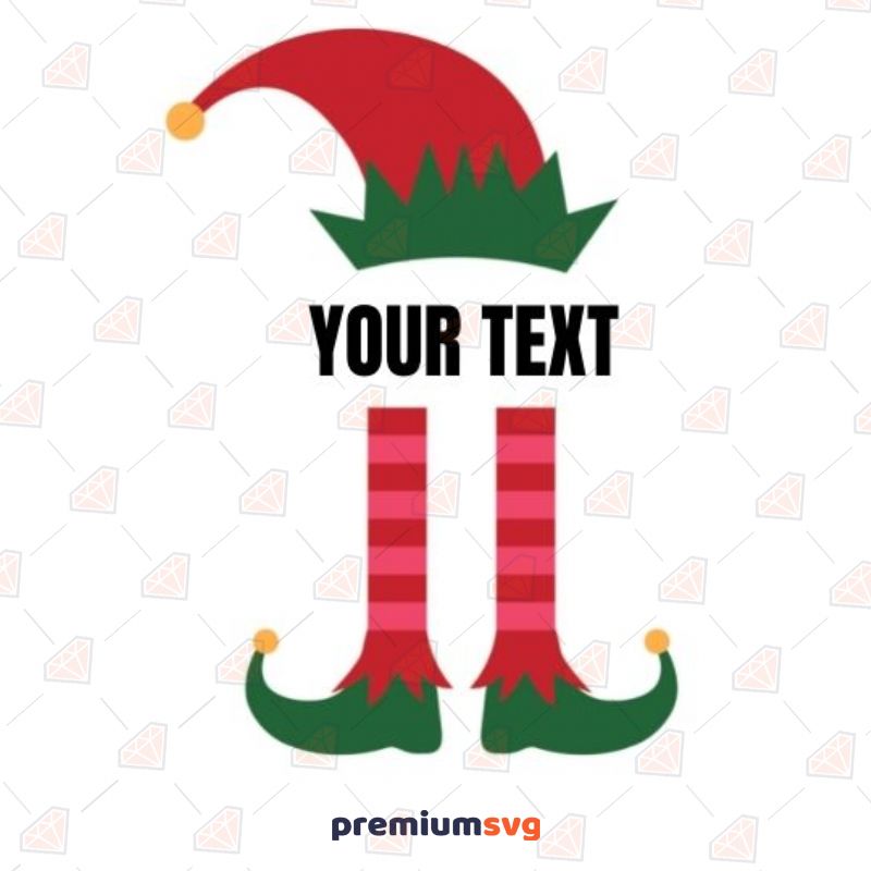 Elf Legs And Hat Monogram SVG Cut File PremiumSVG