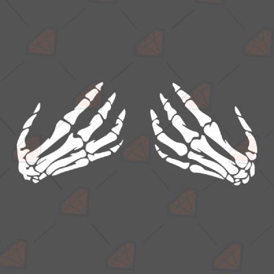 White Skeleton Boob Hands SVG Cut File PremiumSVG