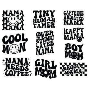 Retro Mama SVG Bundle Boho Mom Shirt SVG Vector Files PremiumSVG