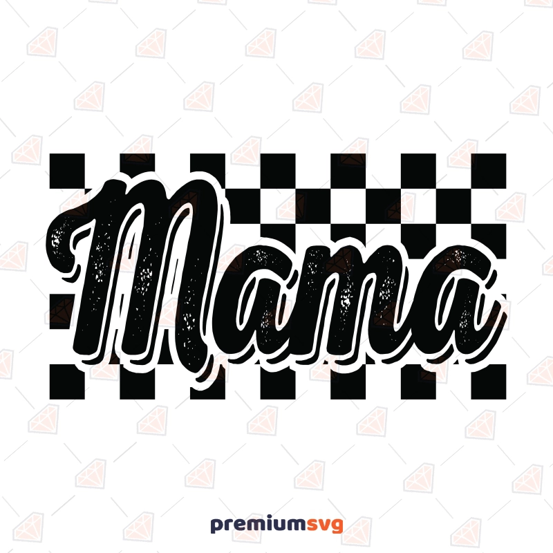 Mama SVG with Checkered, Retro Mama SVG Mother's Day SVG Svg