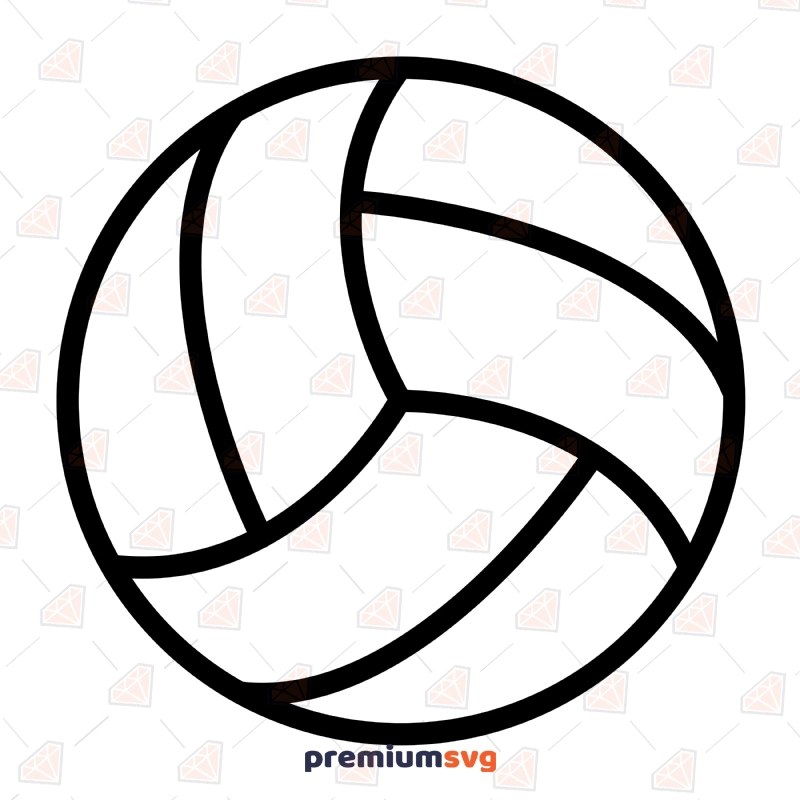 Volleyball Ball SVG Vector File, Volleyball Outline Volleyball SVG Svg