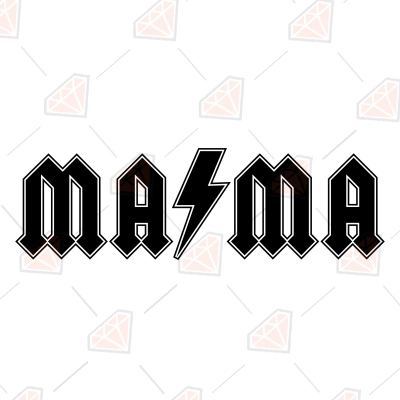 Mama Acdc Svg Lightning Bolt Svg Cut File Premiumsvg