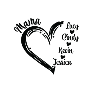 Mama SVG with Kids Name, Mothers Day SVG Mom SVG
