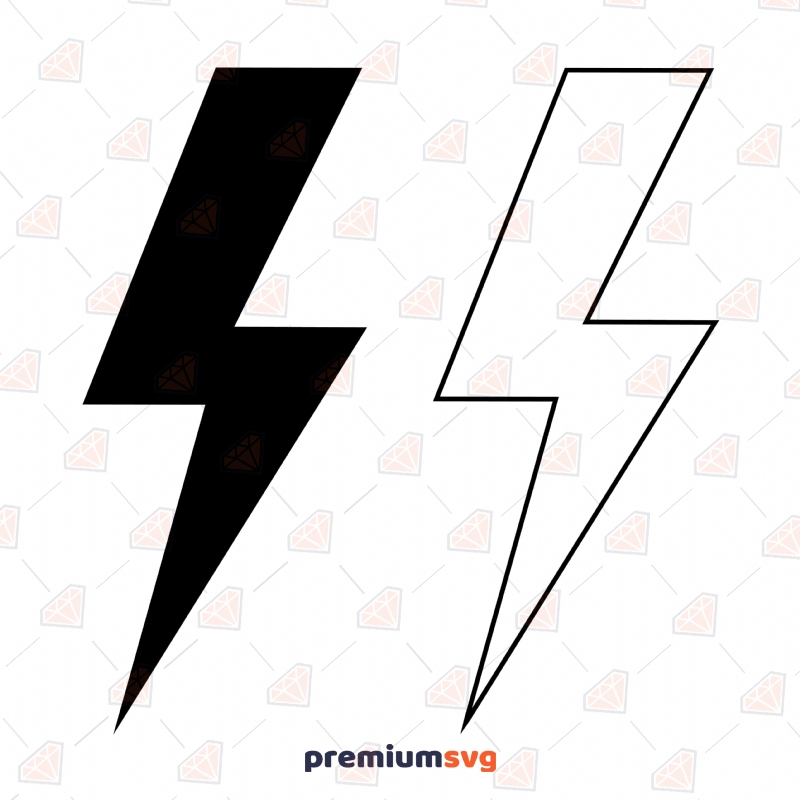 Lightning with Outline SVG, Lightning Vector Instant Download | PremiumSVG