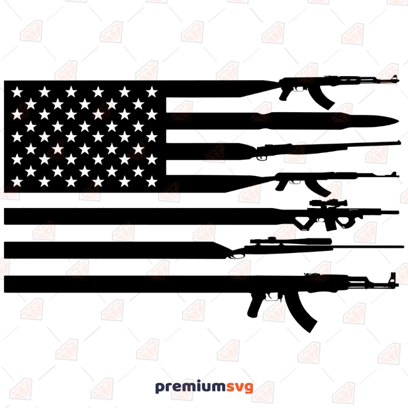 America Gun Flag SVG Guns USA Flag SVG PremiumSVG