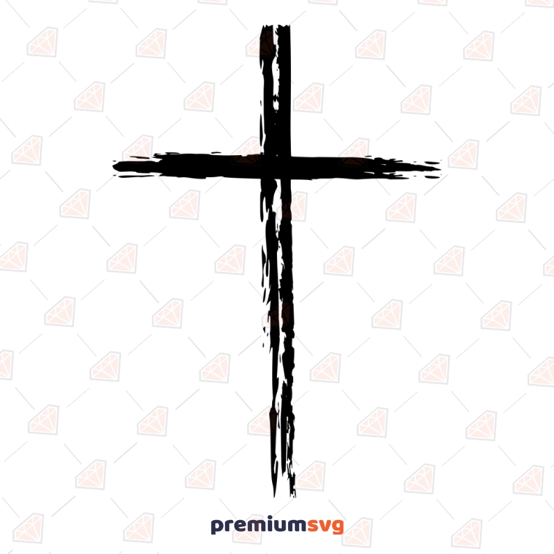Grunge Cross SVG File, Distressed Cross Instant Download