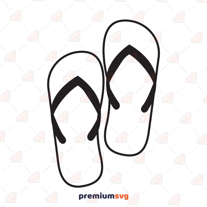 Beach Rubber Slippers SVG, Beach Slippers Clipart | PremiumSVG