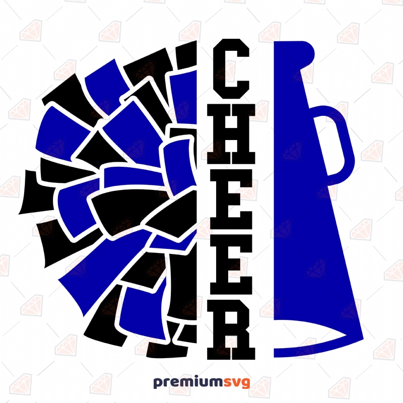 cheerleading megaphone and poms clipart