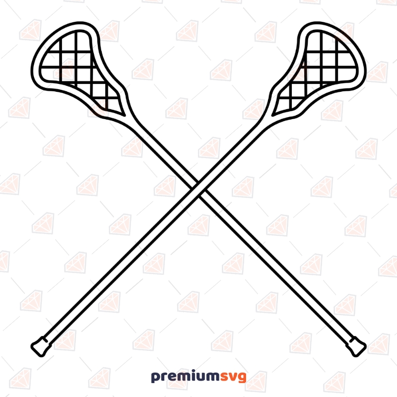 Crossed Lacrosse Stick SVG, Lacrosse Stick Vector File PremiumSVG