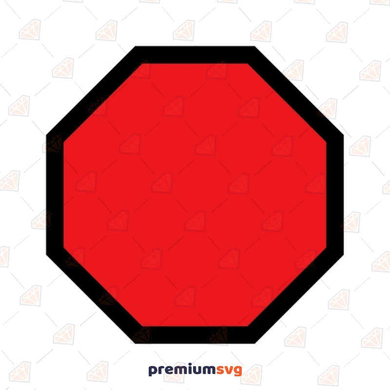 Red Hexagon Sign SVG File, Street Sign Design