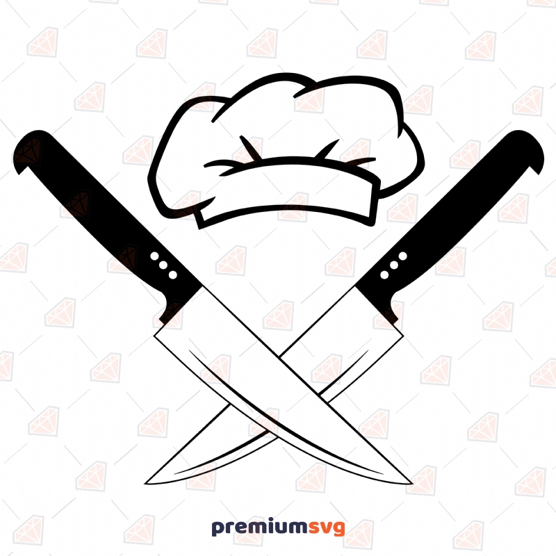 Chef Hat And Crossed Knives Svg Chef Knives Svg Premiumsvg 