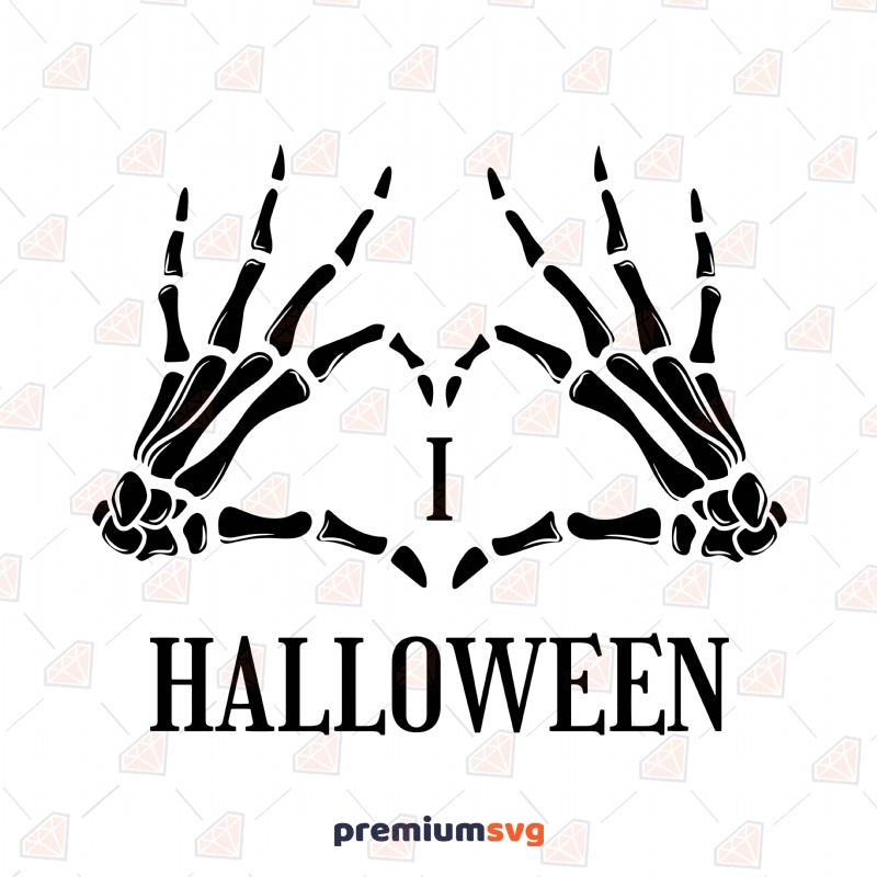 Peace Sign Skeleton Hand SVG Design | Halloween SVG | PremiumSVG