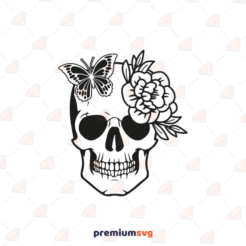 Art & Collectibles Digital Prints Prints Floral skull Svg Rose Skull ...