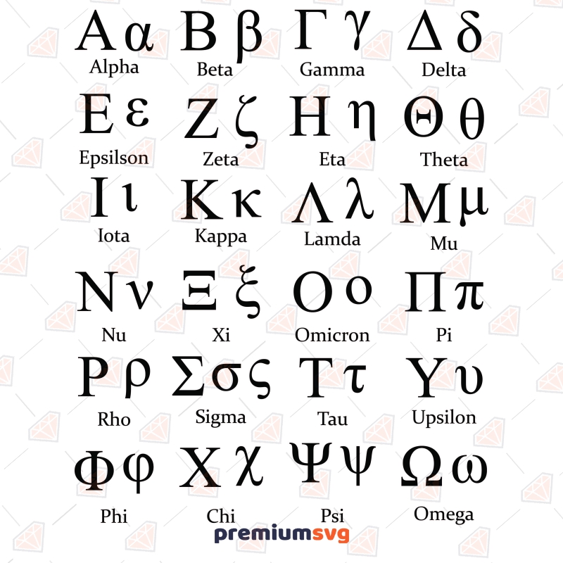 Greek Alphabet Svg Cut File, Greek Letter Svg 