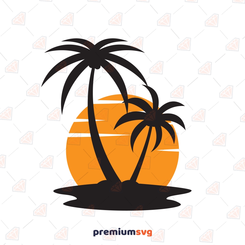 Palm Tree Drawing Sticker
