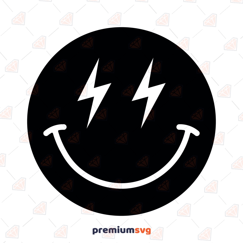 Lightning Bolt Smiley Svg