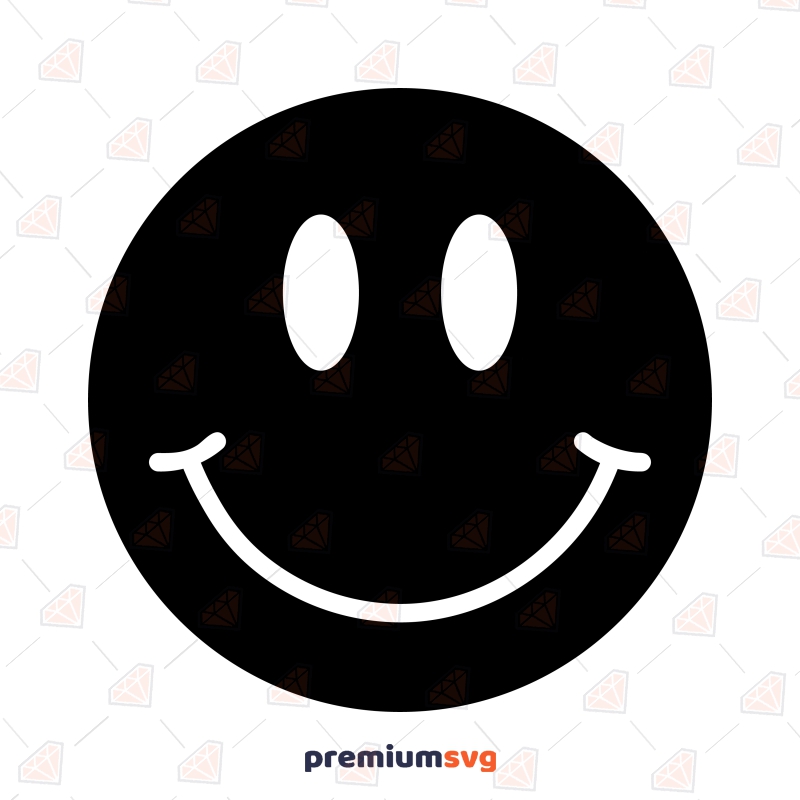 clipart smiley face black and white