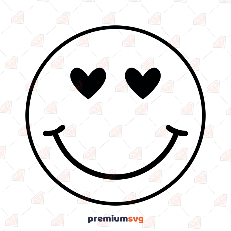 Smiling Face with Heart-Eyes Emoji Outline Free by 123freevectors on  DeviantArt