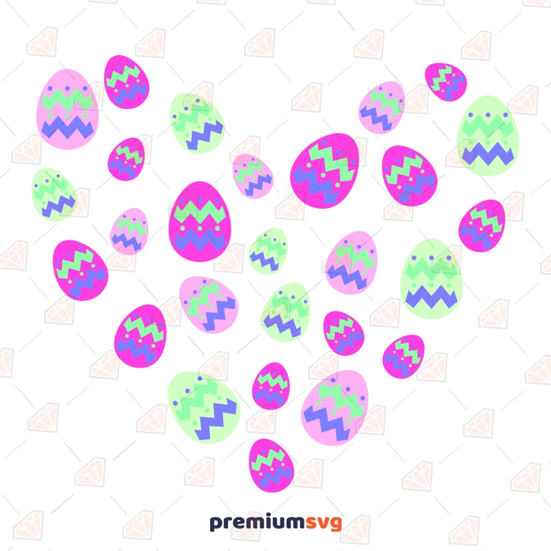 Easter Eggs Heart SVG, Heart Shaped Easter Egg SVG | PremiumSVG