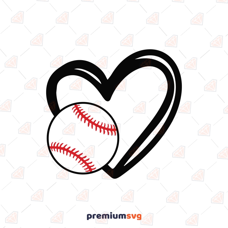 Play Ball Distressed Baseball Heart Shirt Design Svg Files for Cricut