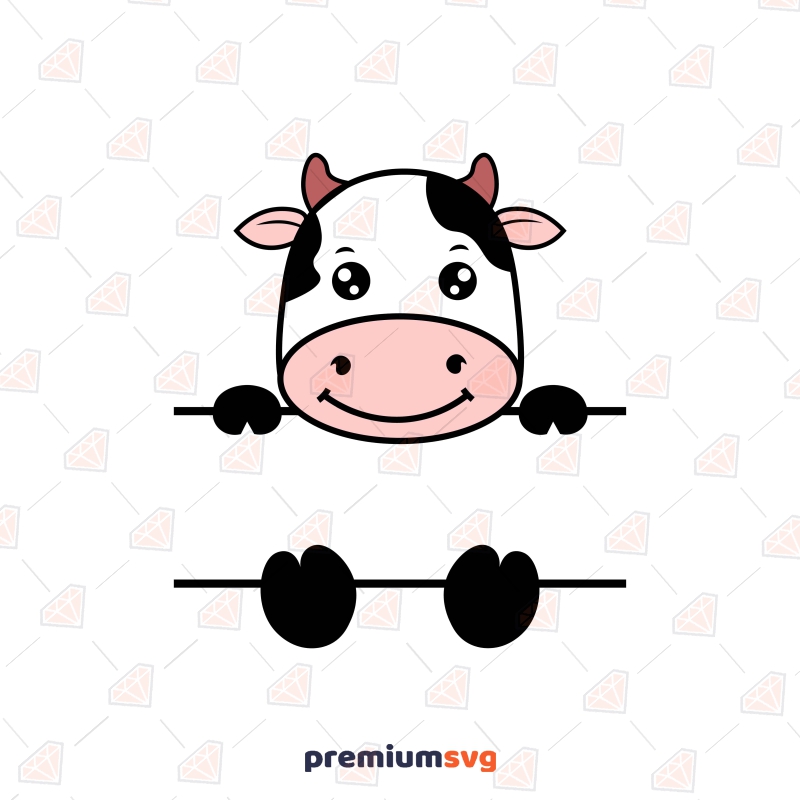 Cute Cow Monogram SVG, Baby Onesie | PremiumSVG