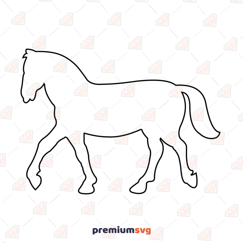 horse outline drawing