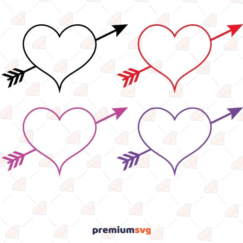Hearts With Arrows Svg Cut Files | PremiumSVG