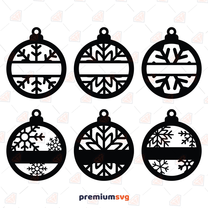 Snowflake Christmas Ornament SVG Bundle, Cut File | PremiumSVG