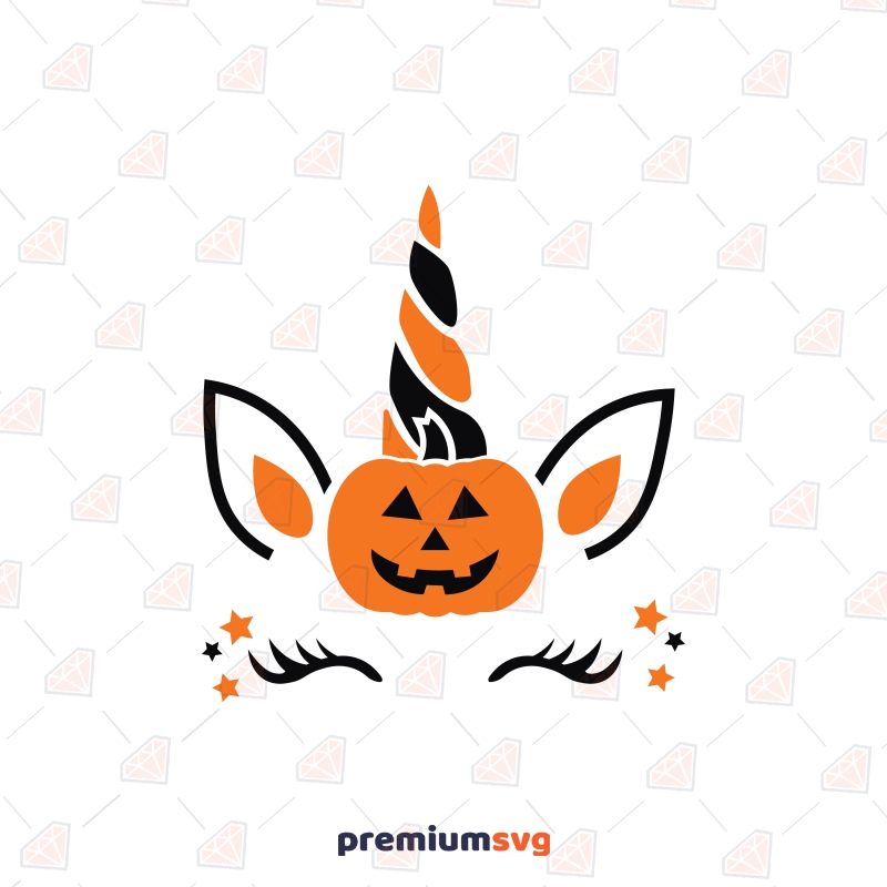 Unicorn Pumpkin SVG Cut File, Halloween Unicorn | PremiumSVG