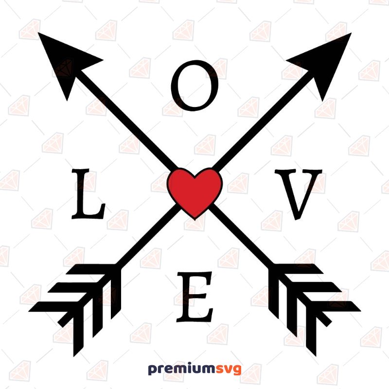 Download Love Arrow With Heart Svg Vector Cutting File Premium Svg