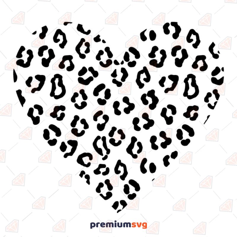 Black Leopard Heart Svg Cut Files | PremiumSVG