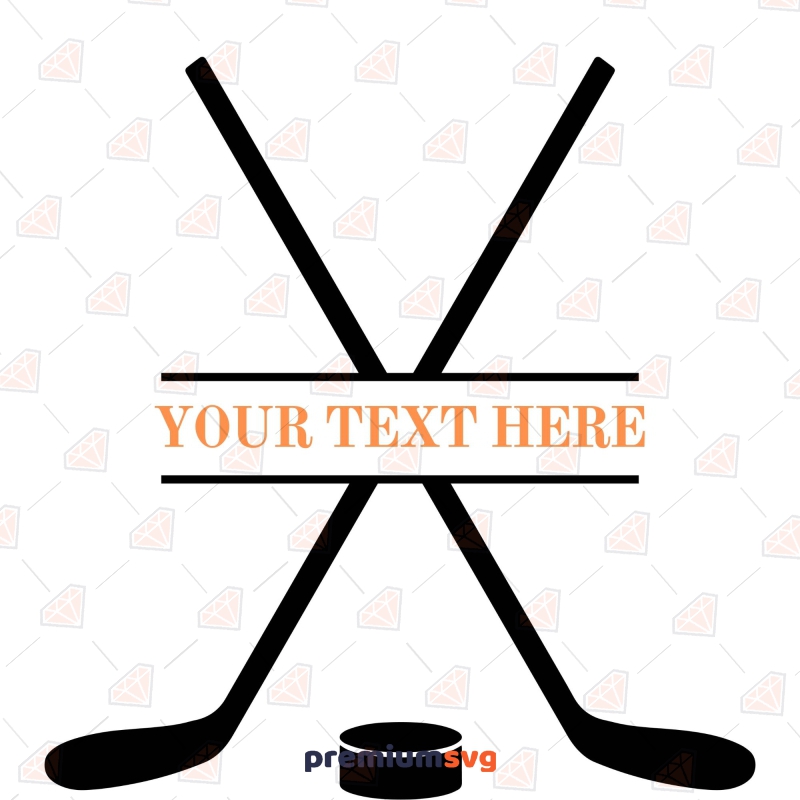 Crossed Hockey Sticks With Puck SVG File – Created To Sew