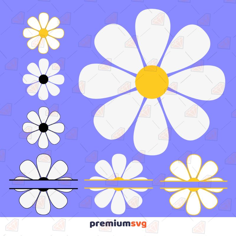 Daisy Bundle SVG Cut File, Flower Bundle SVG Instant Download | PremiumSVG