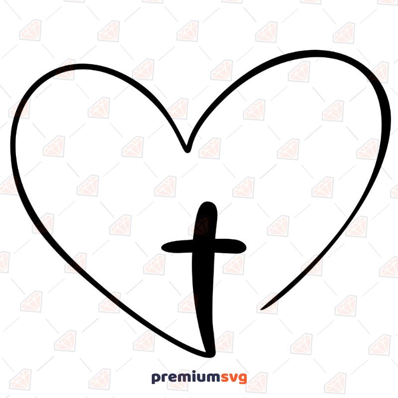Cross Heart And Outline