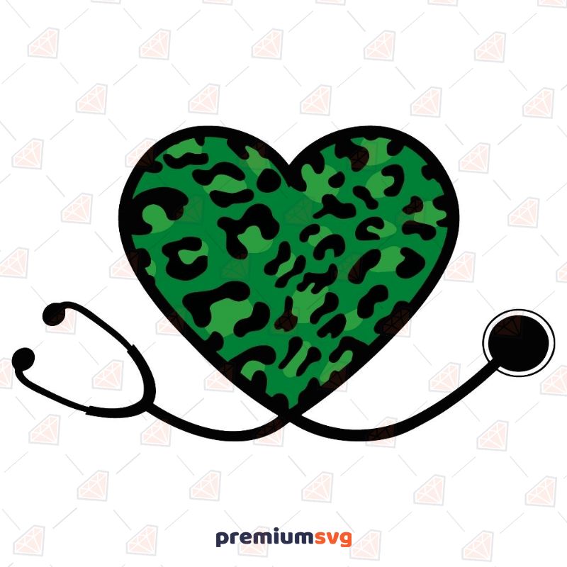 Download Heart Stethoscope With Leopard Svg File Premium Svg