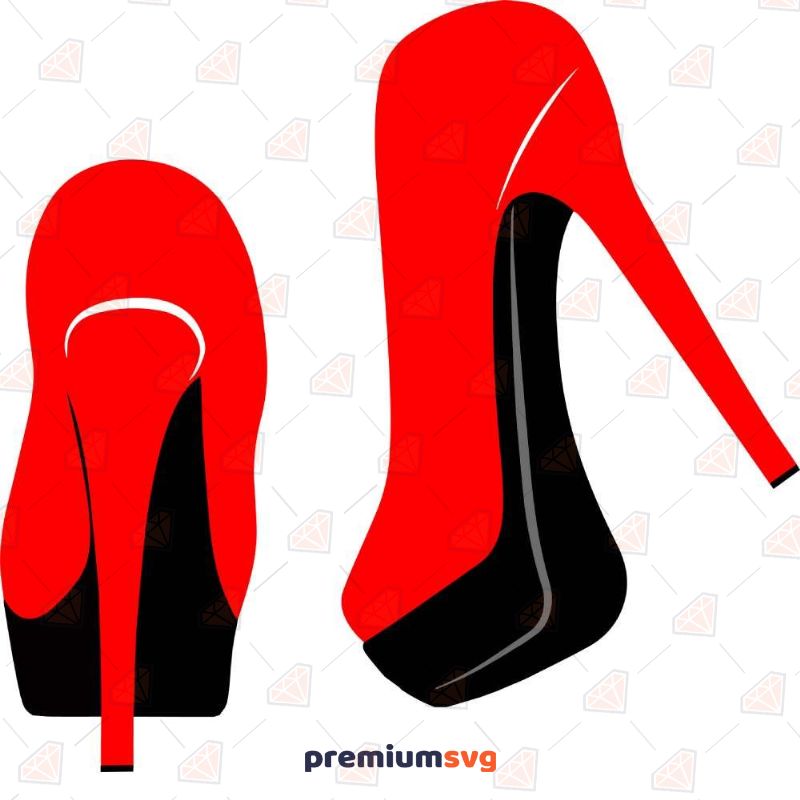 Red High Heel Shoes SVG, Red Heels Svg, Red Bottom Shoes Svg, Heels Svg,  High Heels Svg, Diva Shoes Svg, Cut Files, Cricut, Png, Svg