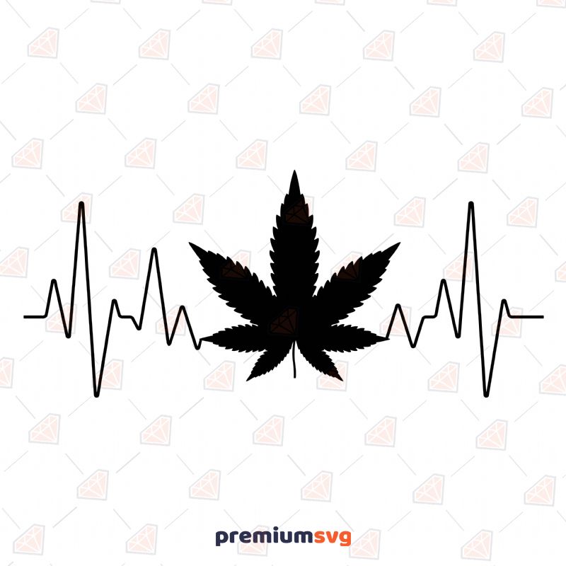 Weed Heartbeat Svg