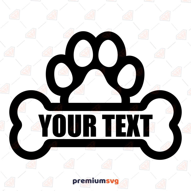 Dog Paw Print SVG Dog Monogram Graphic By Orange Brush Studio ...
