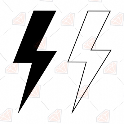 Lightning with Outline SVG, Lightning Vector Instant Download | PremiumSVG