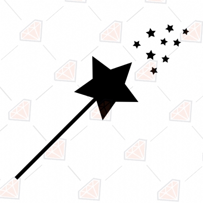 Halloweeen Star Wand SVG Cut Files, Magic Wand SVG | PremiumSVG