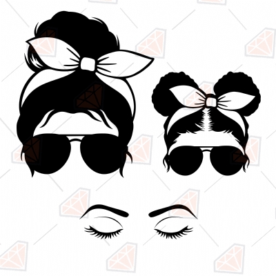 Messy Bun SVG, Mom Life Messy Bun Cut Files | PremiumSVG