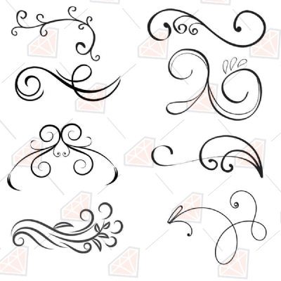 Swirl Svg Bundle, Doodle Elements Svg Bundle, Swashes Svg