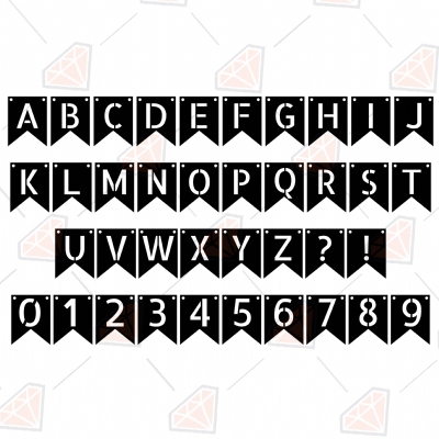 banner letter svg cut file printable alphabet svg premiumsvg