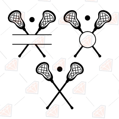 Download Crossed Lacrosse Sticks Monogram Bundle Svg Cut Files Premium Svg