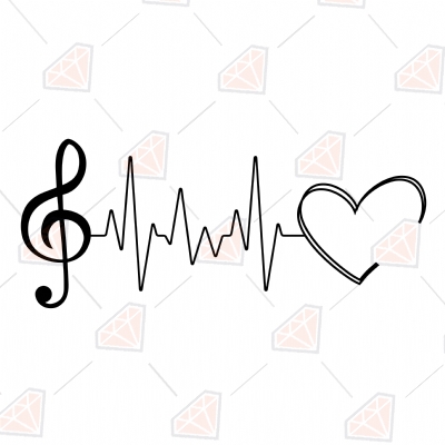 music notes heart beat