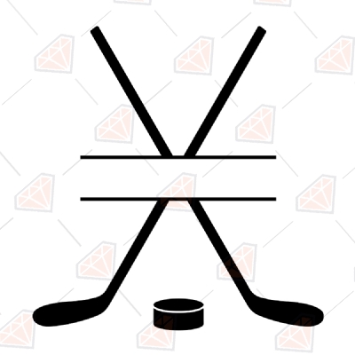 Download Crossed Monogram Hockey Sticks Svg Cut Files Hockey Bats Clipart Premium Svg