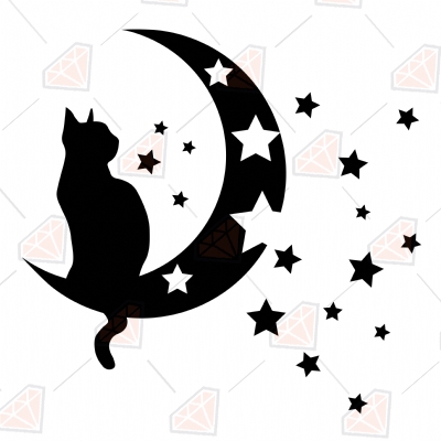 Free Moon and Stars SVG Cut File