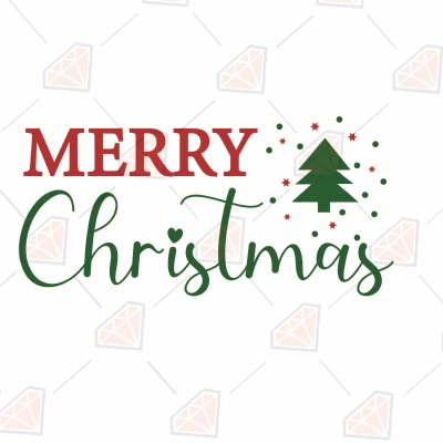 Merry Christmas Design with Tree SVG | PremiumSVG