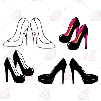 Shoe Heels Fancy Dress High Heel Fashion Stilettos Pattern SVG 