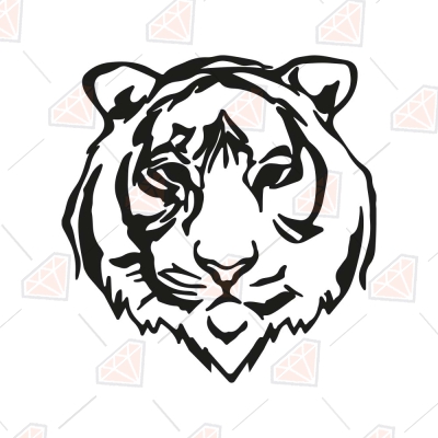 Tigers Head SVG Cutting Files Clip Art wild football baseball